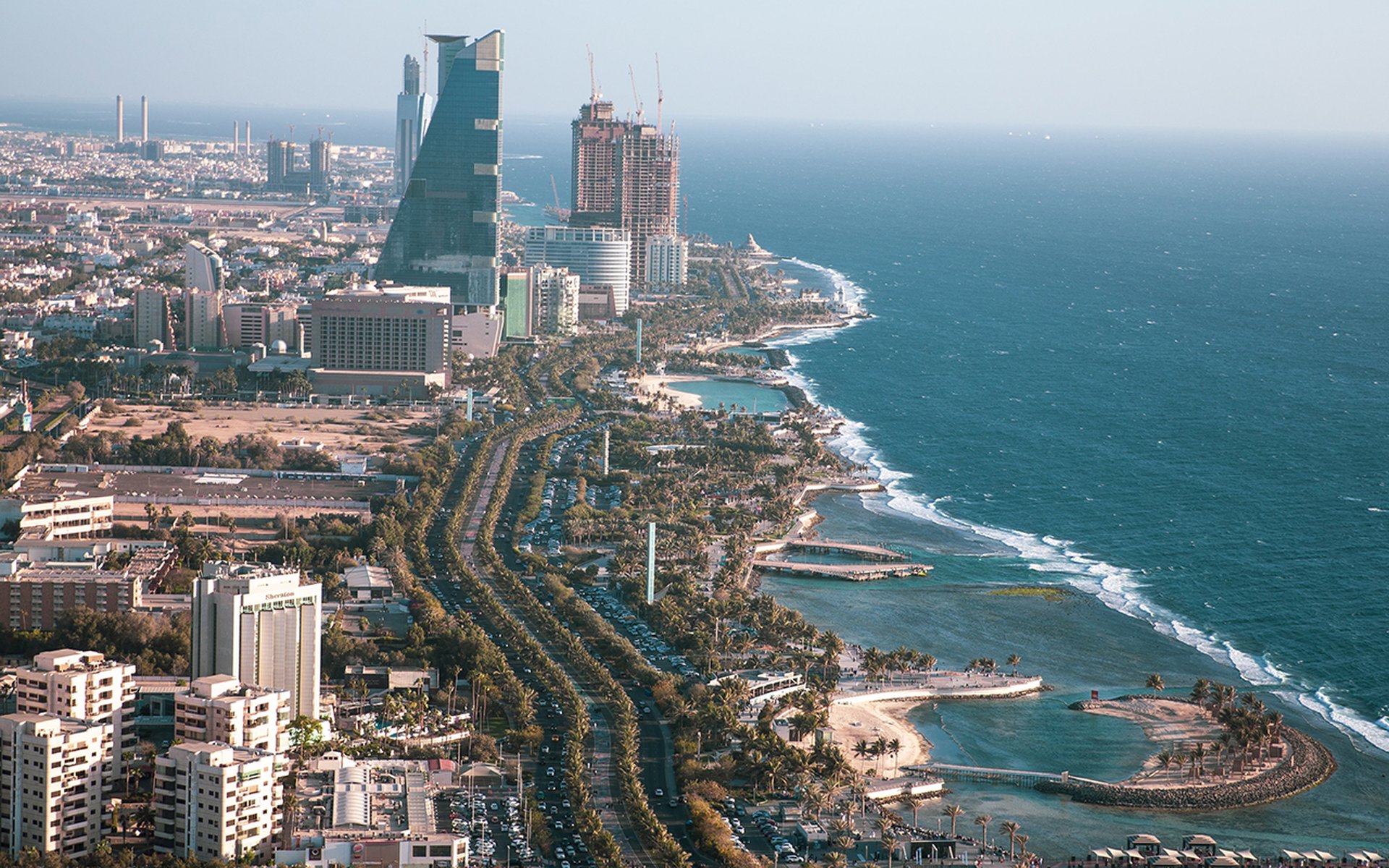 Jeddah Aerial View - Corniche and Red Sea